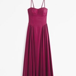 Abercrombie and fitch pink dipped waist sweetheart maxi dress